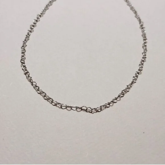 Anthropologie Silver Heart Chain Necklace
